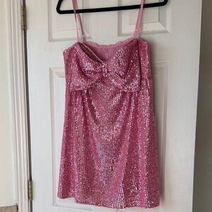 Show Me Your MuMu Pink Sequin Mini Dress